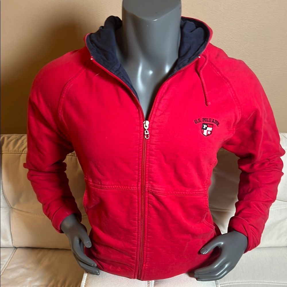 U.S. Polo Assn. Men’s Red Full-Zip Hoodie Jacket Size Large